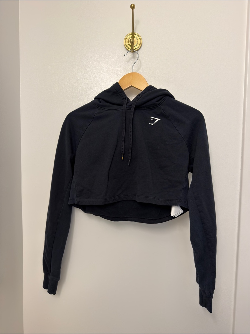Gymshark Black Hooded Drawstring Sweatshirt